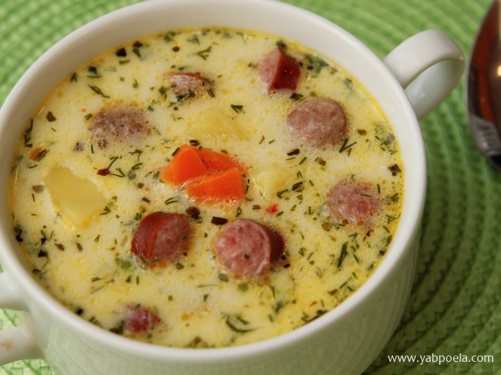 Сливочный суп с копчеными колбасками - пошаговый рецепт с фото на ЯБпоела
