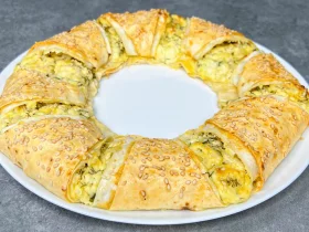 Пирог из лаваша с сыром и зеленью